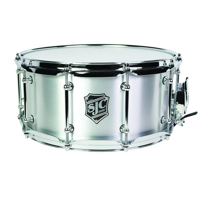 SJC Alpha Aluminum Snare - 6.5x14 - 1.2mm Brushed Aluminum shell - tube lugs - Chrome hardware