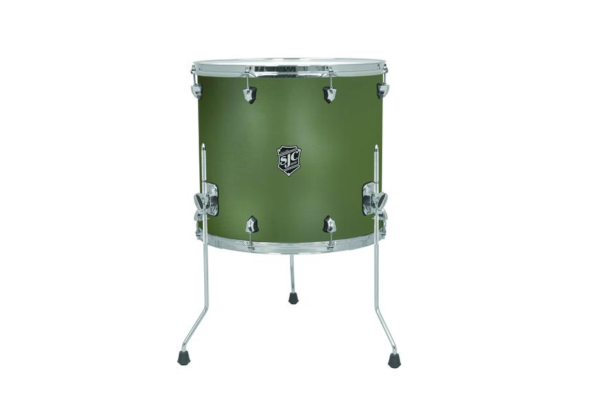 SJC Navigator Floor Tom 16x18 Deep Olive - Chrome Hardware