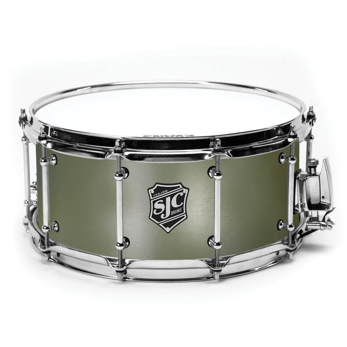 SJC Navigator Snare Drum 6.5x14 Deep Olive - Chrome Hardware