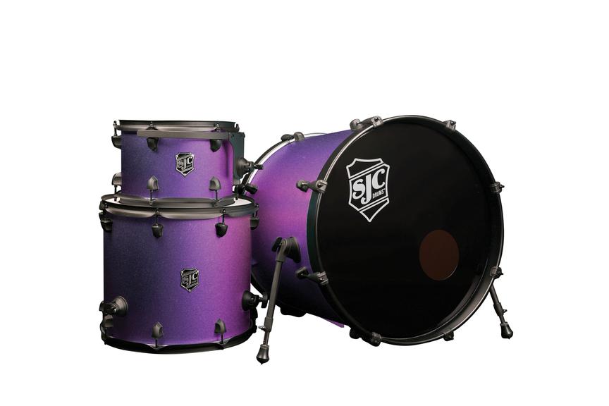 SJC Pathfinder 3pc Kit 8x12,14x16,18x22 Purple Glimmer - Black Hardware