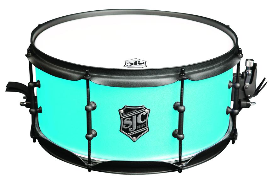 SJC Pathfinder Snare Drum 6.5x14 Caribbean Blue - Black Hardware