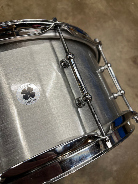 Lucky Drum Co Caja de 6,5 x 14 - Aluminio - Acabado cepillado