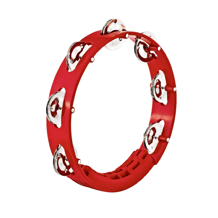 Meinl 8" Tour Tambourine Single Row Stainless Steel Jingles Red HTT8RD