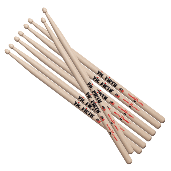 4pr Vic Firth 2B American Classic Wood Tip Drumsticks Value pack - Drum Supply House